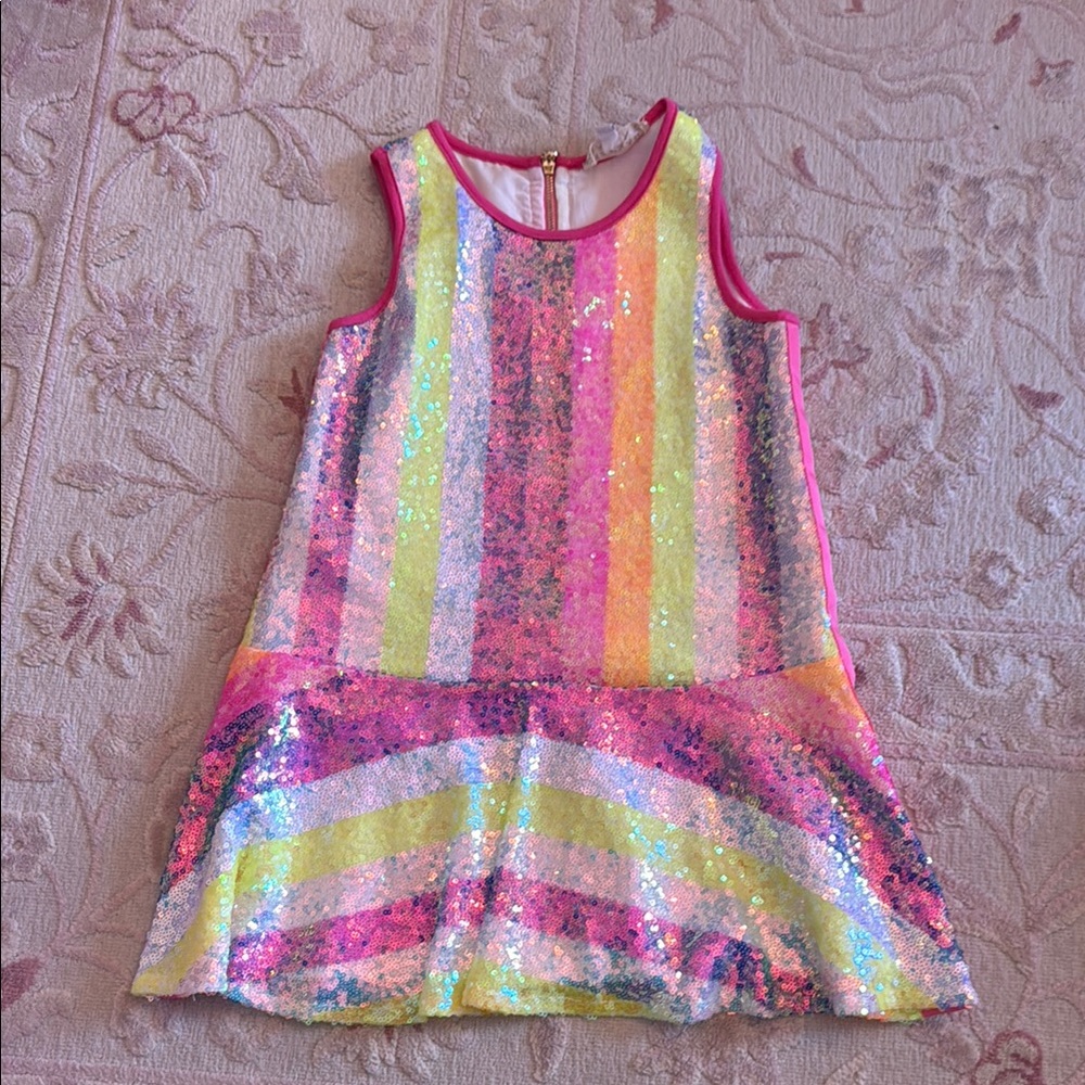 Colorful Sequin Striped Girls Dress